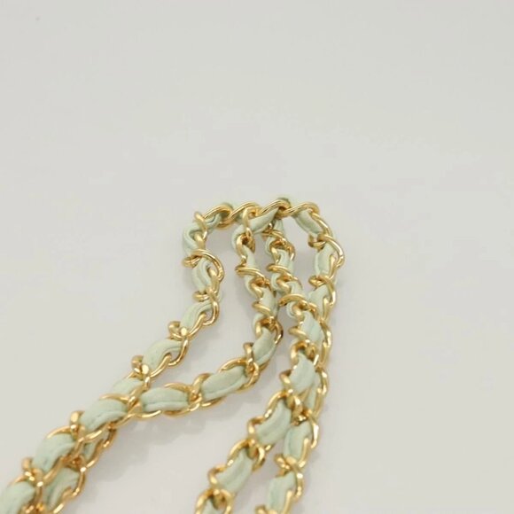 CHANEL Matelasse Chain Shoulder Bag Lamb Skin Peppermint Gold CC Auth - Picture 9 of 16